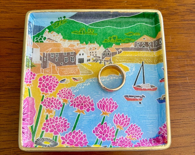Colorful Coastal Jewelry Dish - Trinket Dish -  Coastal Hostess Gift idea!