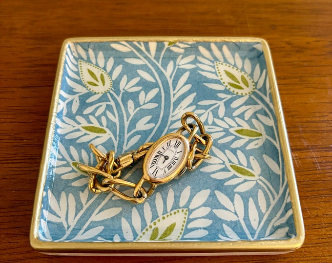 Chinoiserie Blue Floral Jewelry Dish - Trinket Dish - Beautiful Gift idea!