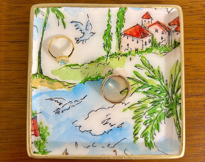 Coastal Beach Jewelry Dish  - Ring Dish - Beautiful Hostess Gift