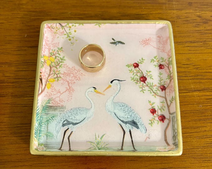 Coastal Birds Trinket dish - Jewelry Dish- Ring Dish - Beautiful Gift idea!