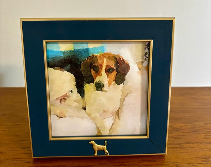 Gold Dog Embellished Picture Frame - Pet photo - pet memories - Cute gift for Dog Lover!