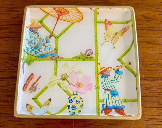 Chinoiserie Monkey Decorative dish - Jewelry Dish-  Cute Gift idea!