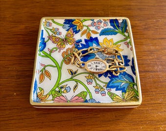 Chinoiserie Floral Decorative dish - Jewelry Dish- Cute Gift idea!