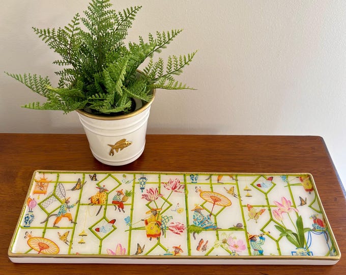 Chinoiserie Monkey Decorative Tray - Jewelry Tray - Entryway Tray - Coffee Table Tray  - Beautiful Gift!