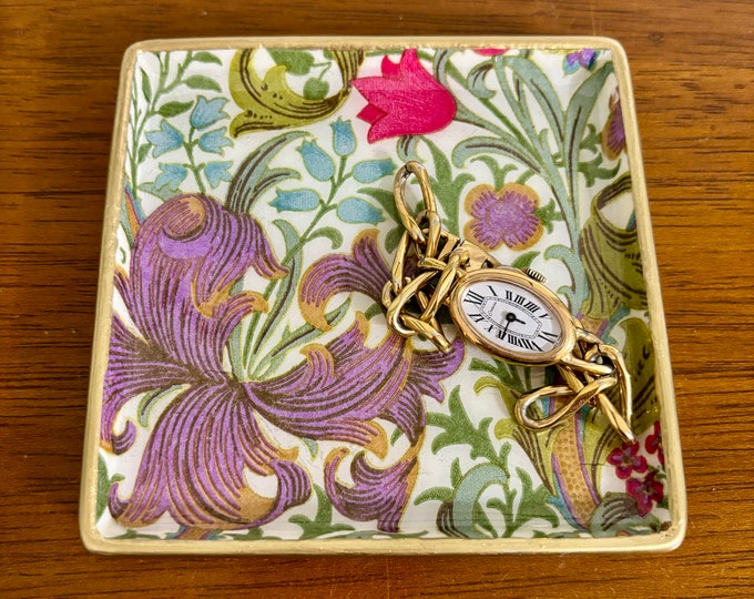 Colorful Floral Jewelry Dish - Trinket Dish- Cute Gift idea!