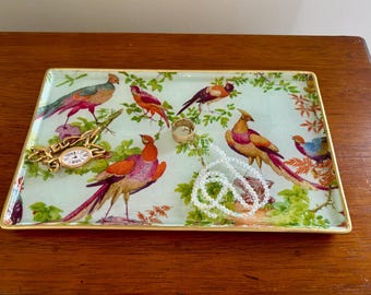 Chinoiserie Chelsea Birds - Decorative Tray - 10.75" x 6.5" - Beautiful Gift
