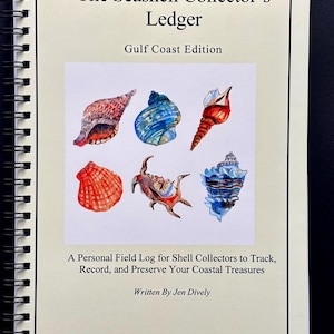 Gulf Coast Seashell Collector’s Ledger – A5-inbunden fältjournal – Snäckskal-ID-bok – Snäckskalsamlarpresent – Snäckskalsdagbok