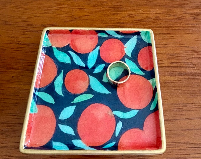 Colorful Orange Trinket Dish - Jewelry dish - Cute Gift idea!