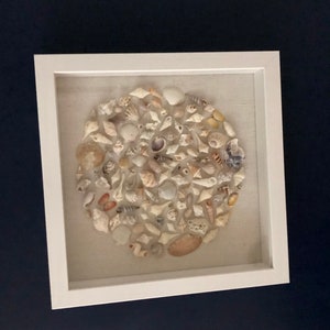 Seashell Mosaic Wall Art - Framed Coastal Art - Natural Seashell Collage - Beautiful Coastal Gift!