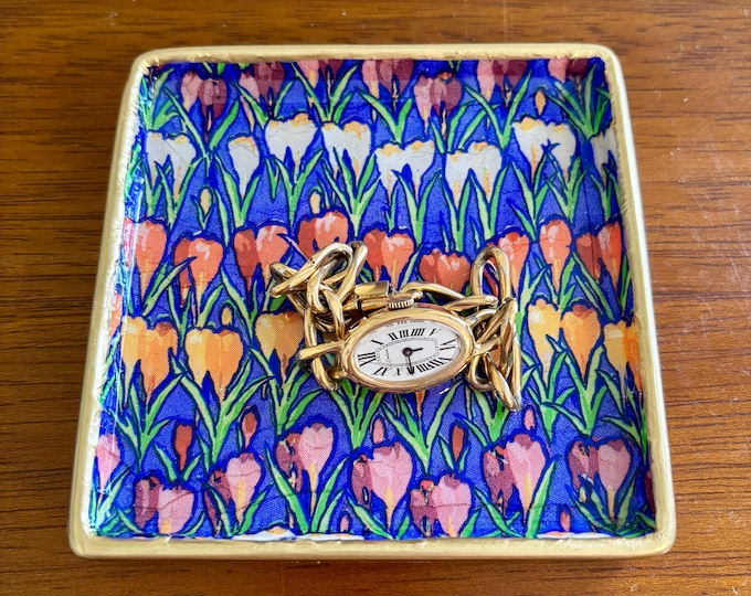 Colorful Floral Tulip Jewelry Dish - Trinket Dish- Cute Gift idea!