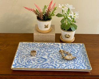 Blue and White Jewelry Tray - Chinoiserie Decorative Tray - Beautiful Gift