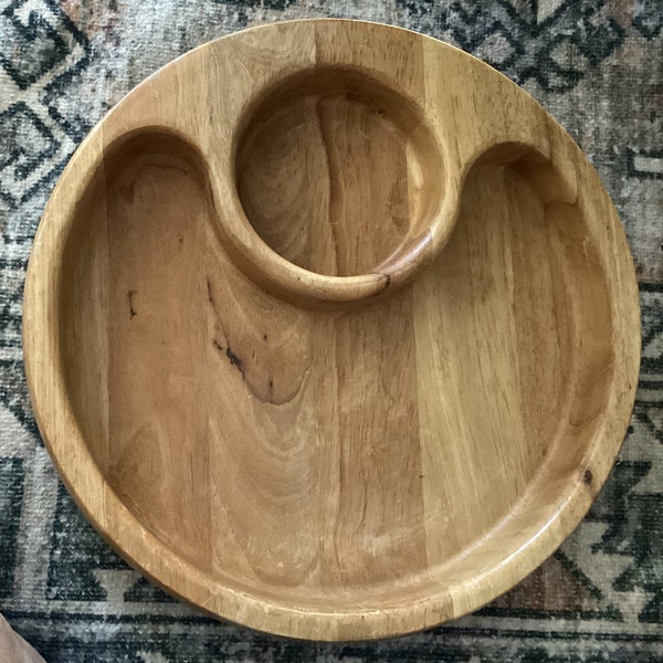 Wooden Chip and Dip Bowl Etsy