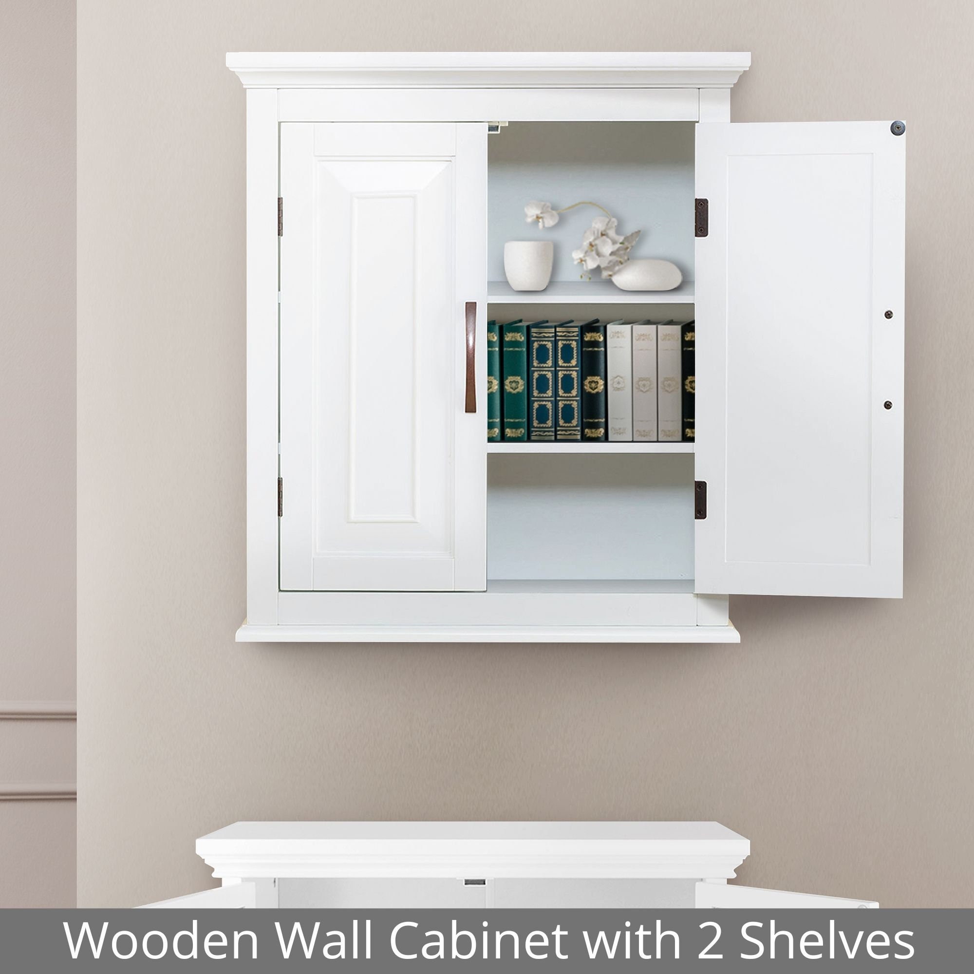 Rodrigo Cabinet Furniture Bathroom Wall Cupboard Cabinet Earrings High-Gloss White-White 120 cm 