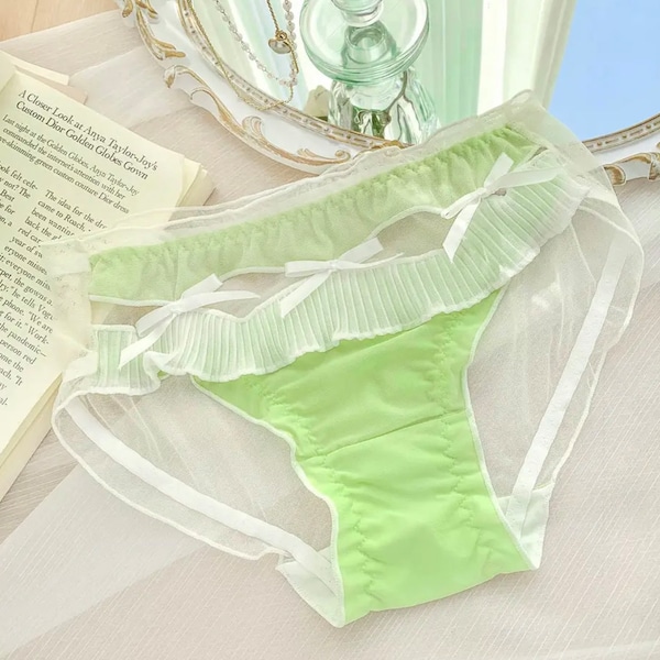 Green Lace Panties Etsy