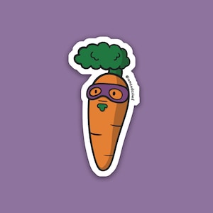 Pajama Sam Carrot Sticker | Laminated Matte Vinyl Sticker | Cute Sticker | Fruit