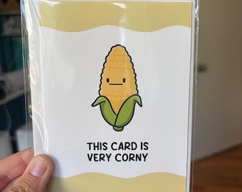 This Card Is Very Corny Greeting Card | Hello | Saying Hi | Funny | Cute Art