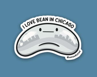 I Love Bean In Chicago Sticker | Laminated Matte Vinyl Sticker | Cute Sticker | Cloud Gate | Illinois