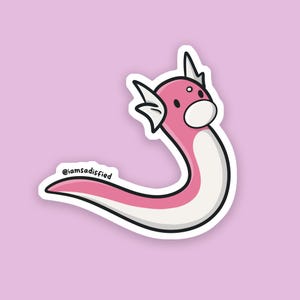 Shiny Dratini Sticker | Laminated Matte Vinyl Sticker | Cute Sticker | Anime | Dragon