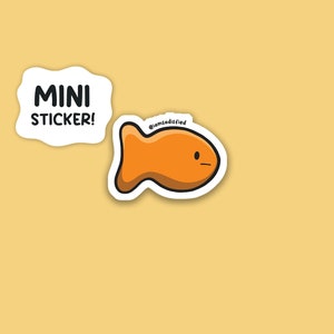Fish Cheese Cracker Mini Sticker | Laminated Matte Vinyl Mini Sticker | Cute Mini Sticker | Snacks | Crackers