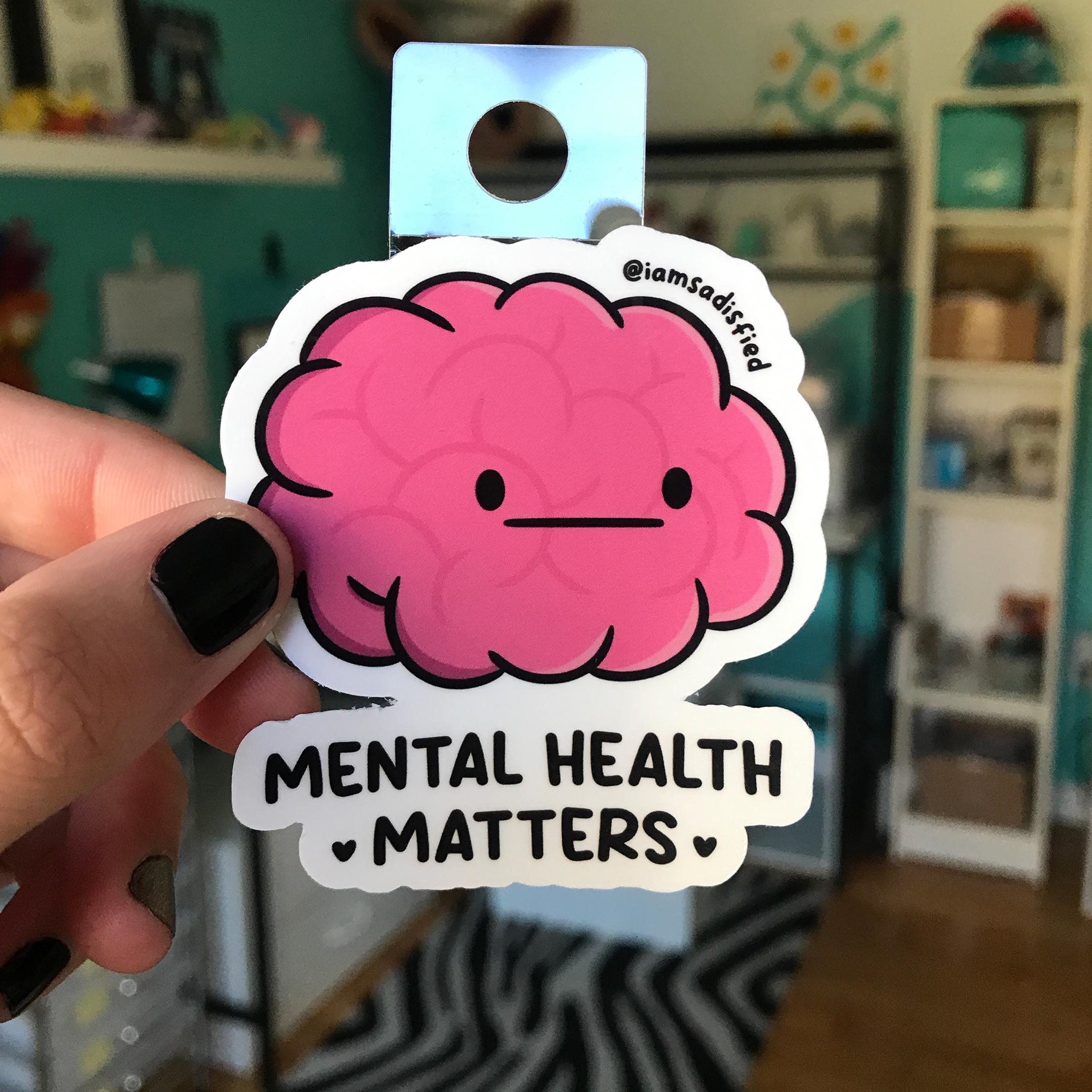 Mental Health Matters Sticker | Laminated Matte Vinyl Sticker | Cute ...