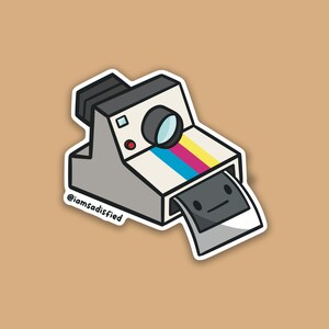 Old Polaroid Camera Sticker | Laminated Matte Vinyl Sticker | Cute Sticker | Photography | Pictures