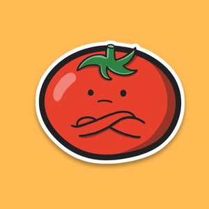 No-mato Sticker | Cute Tomato Sticker | Laminated Matte Vinyl Sticker | Fruit Sticker