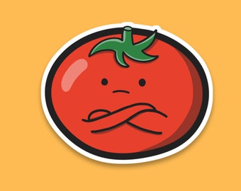 No-mato Sticker | Cute Tomato Sticker | Laminated Matte Vinyl Sticker | Fruit Sticker