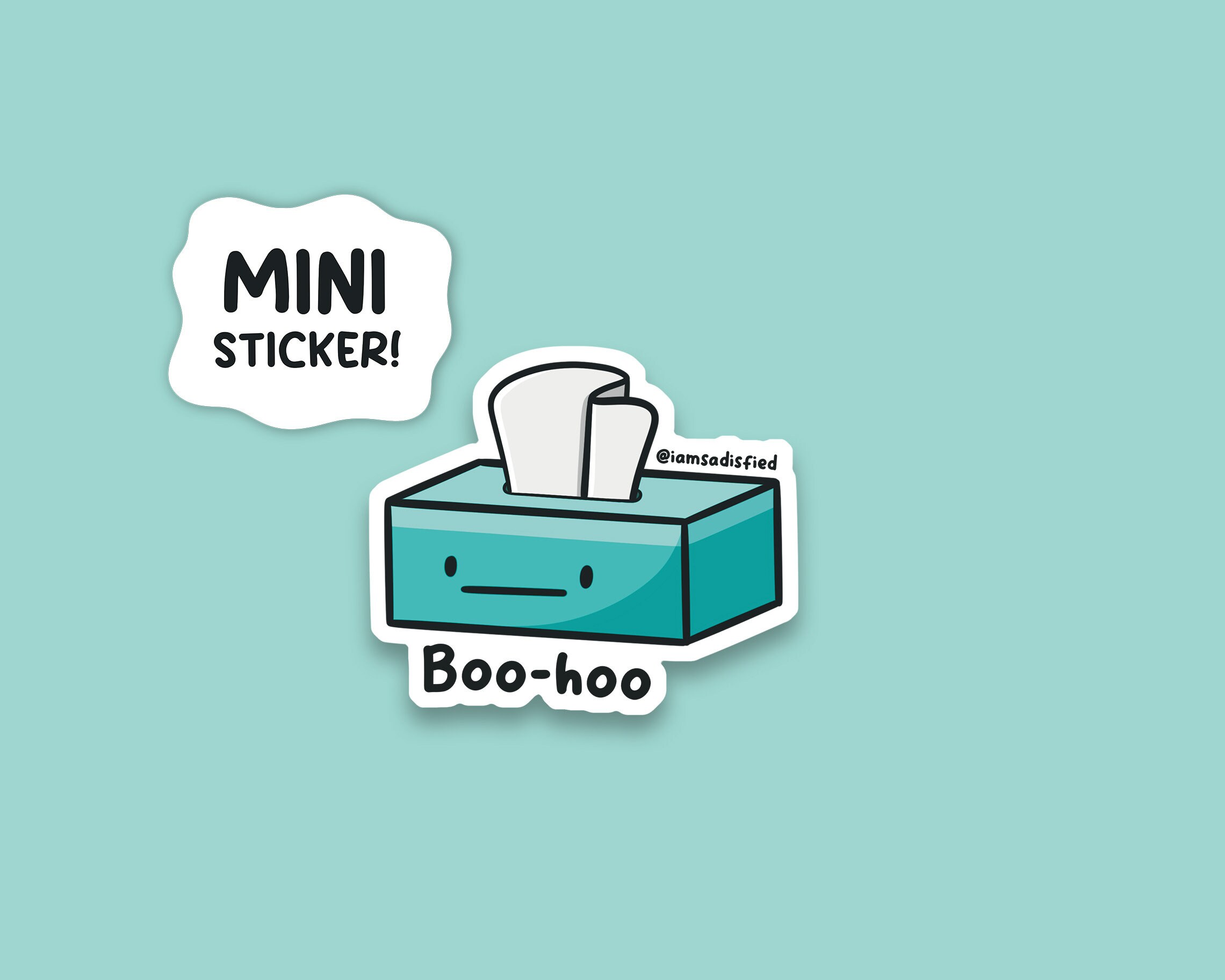 Boo-hoo Mini Sticker | Laminated Matte Vinyl Mini Sticker | Cute Mini ...