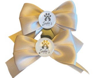 Business Logo Dog Groomers Bows - 20 pack