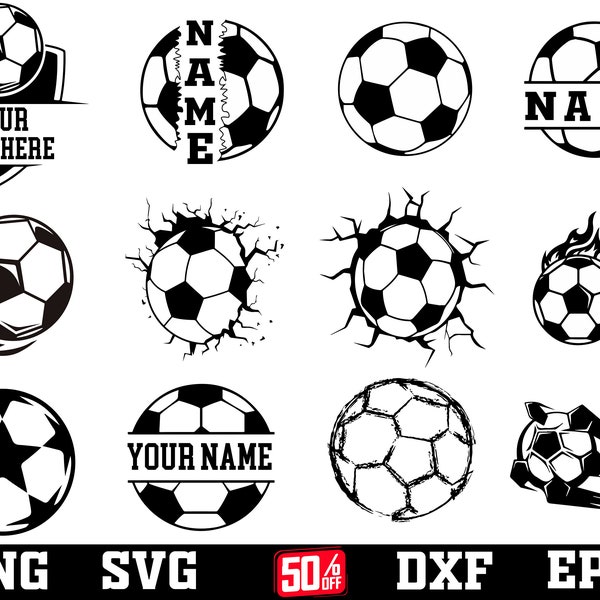 Fußball-Svg-Bundle, Fußball-Svg-Bundle, Fußball-Monogramm-Svg