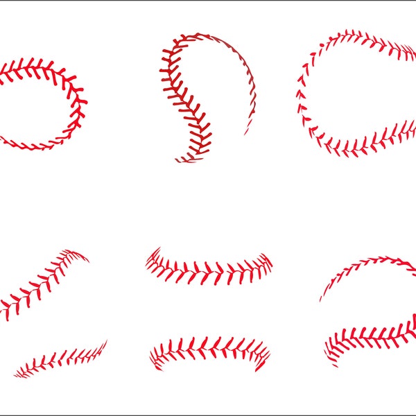 Baseball Stitches Bundle SVG  -  Baseball Stitches SVG Files - Baseball Stitch Svg - Baseball Stitch Png