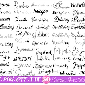 Les 50 polices de caractères ultimes, lot de polices ttf svg png, police pour cricut, lot de polices cursives, police Canva, police manuscrite, polices de procréation