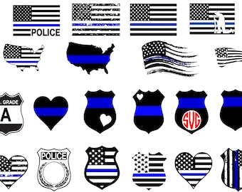 Polizei SVG Bundle, dünne blaue Linie svg, Polizeioffizier svg, Distressed Flagge svg, svg-Dateien für Cricut