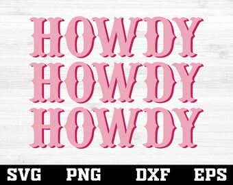 Pink Howdy Cowgirl SVG: Western Cut File (Digital Download)