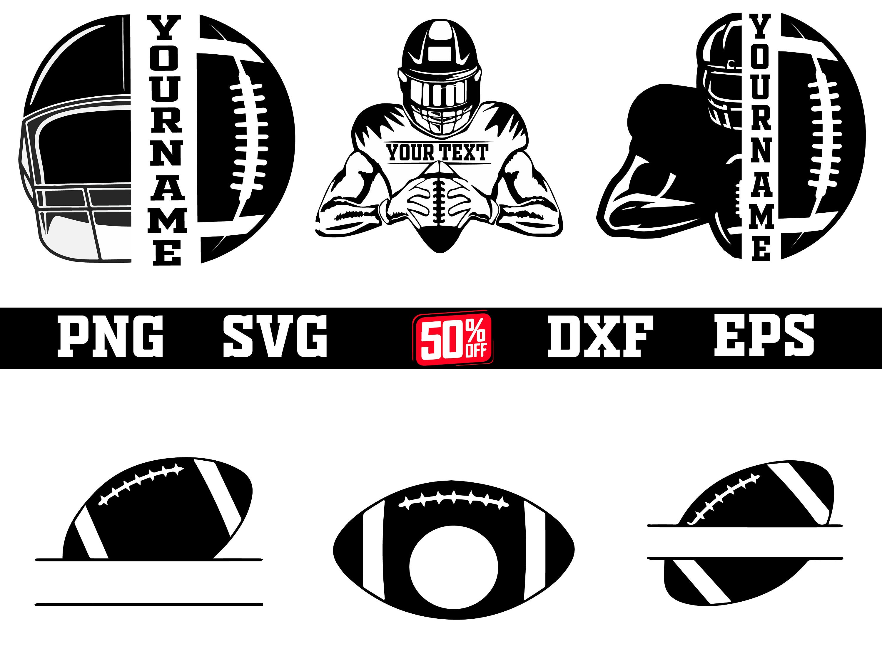 American Football Player Svg Football Bundle SVG Football - Etsy UK