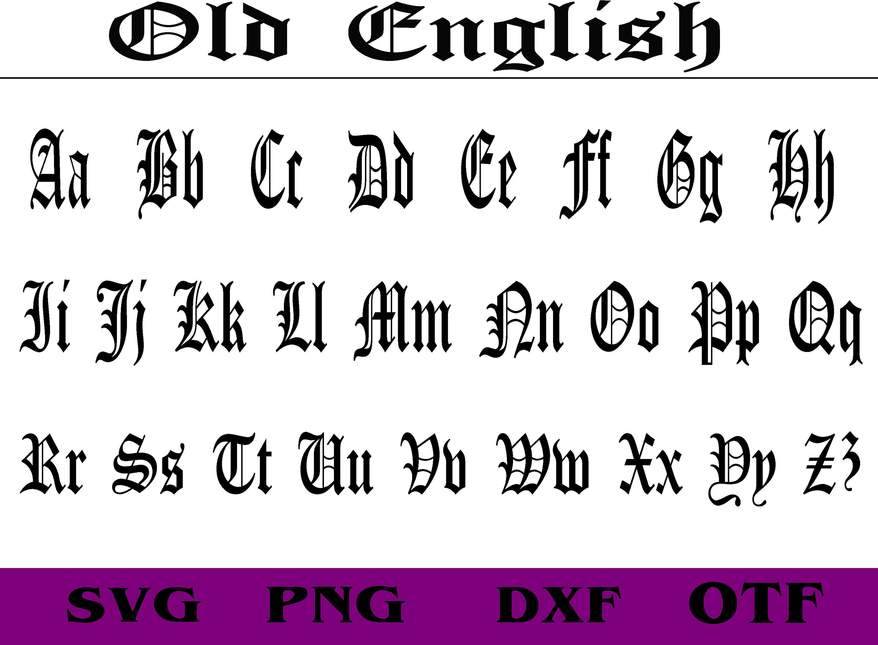 Old English Svg Old English Font Old English Alphabet - Etsy