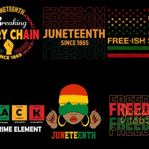 May include: A graphic design celebrating Juneteenth, a holiday commemorating the emancipation of enslaved African Americans in the United States. The design features a red, yellow, and green colour scheme, a stylized image of a woman with a headband, and the text "Juneteenth" and "Freedom".