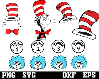 Thing 1 & Thing 2 SVG Cut Files - Kids Design (Digital Download)