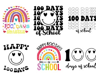 SVG-bundel 100 dagen school: shirtontwerp (digitale download)