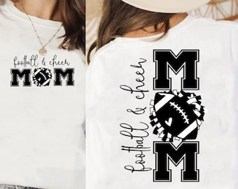 Football and Cheer Mom SVG PNG: Shirt Design (Digital Download)