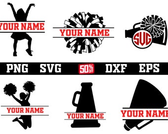 Pacchetto SVG Cheerleader: Pom Pom, Megafono, Monogramma (file digitali)