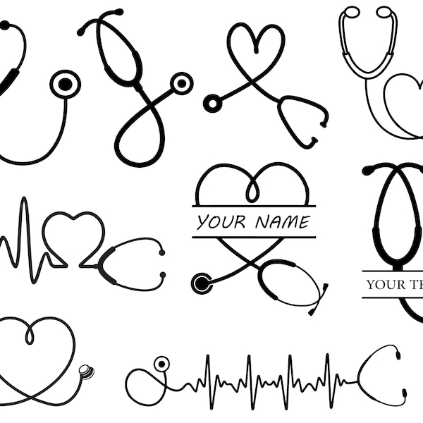 Stethoscope Monogram - Etsy