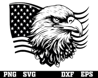 Bandiera American Eagle SVG: Clipart del 4 luglio (file digitali)