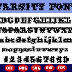 University font, College font svg, Varsity font svg, Alphabet,Varsity alphabet numbers,Athletic,Sport,Vector,Decal cut file Cricut