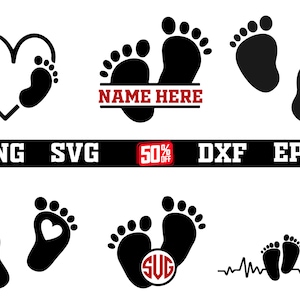 Baby Feet svg svg, Baby Feet Monogram svg, Baby svg, Baby Footprint