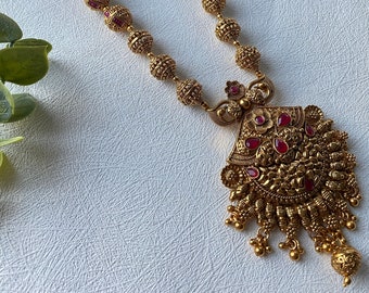 Designer Necklace Set Gold Plated Imitation Jewelry Ruby Etsy