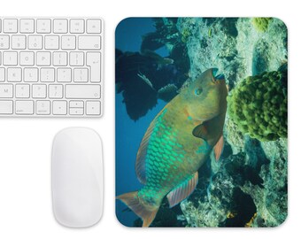 Parrot Fish Mouse pad
