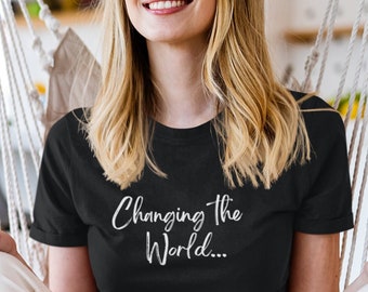 Changing the World One Drop at a Time Unisex Heavy Cotton Tee, Essential Oils Lover Shirt, Organic Oils Lover Tee, Essential Oil Accessories