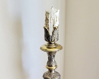 LARGE Vintage Claw Footed Brass Floor Candle Holder | Ornate Candlestick Holder | Victorian Decor | Vintage Decor | Candle Taper Holder
