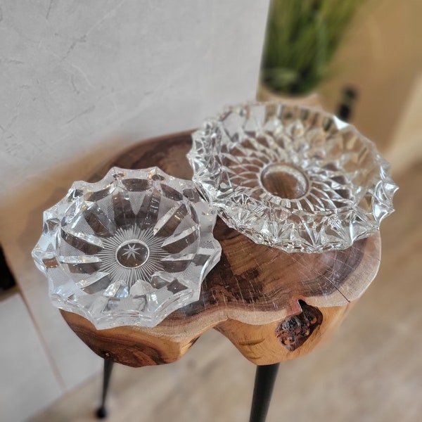 Cut Glass Ashtray Etsy